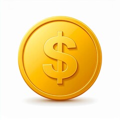 Obraz premium Stylized Gold Coin with Beveled Edge 