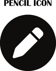 Creative pencil icon vector – minimal line art symbol for writing, drawing, or editing concepts