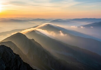 Wind Blown Sand Dunes in Desert Sunset