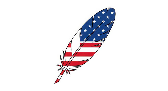 American flag feather design