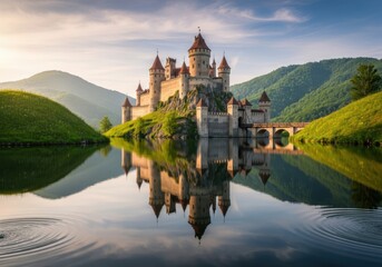 Castle Reflection in a Still Lake