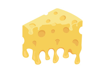 Cheese icons vector set in line, flat, and color style. Mozzarella, cheezy, chezzy, yogurt, ricotta, cream cheese, parmesan, cheddar, brie, emmenthal, gouda symbol. Vector illustration