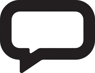 Chat bubble icon in black solid flat silhouette designs