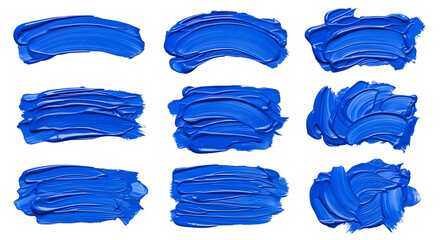 Vibrant blue paint strokes with textured abstract brush details set