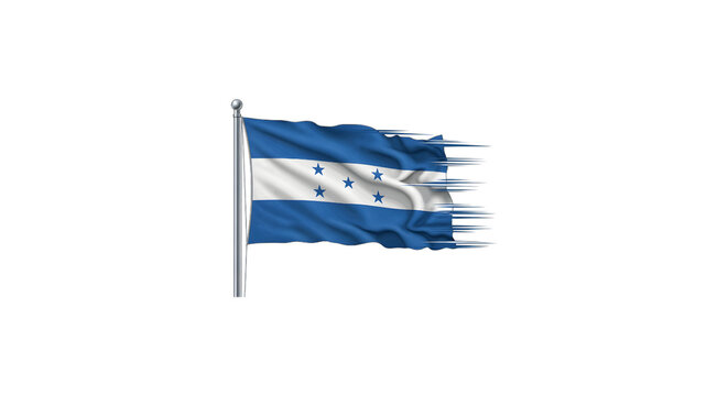 Distressed Honduras flag digital decay glitch isolated on black - Powered by Adobe