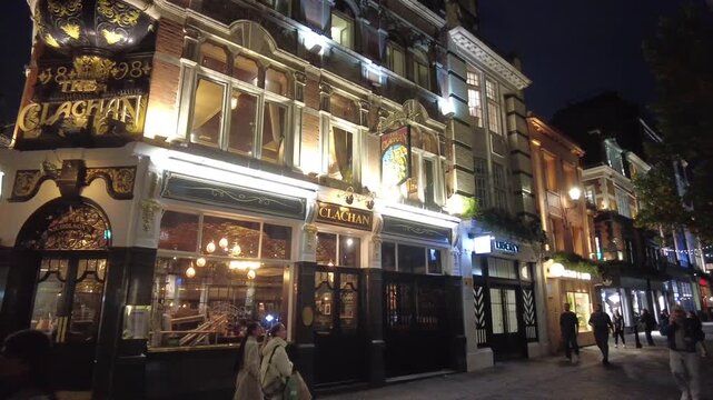 The Clachan Pub in Soho, London at Night