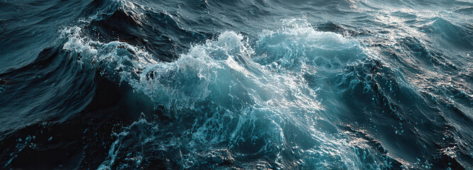 Waves crashing in the ocean at dusk, showcasing the beauty of nature and the dynamic movement of water