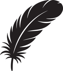 Obraz premium Elegant black feather silhouette vector illustration