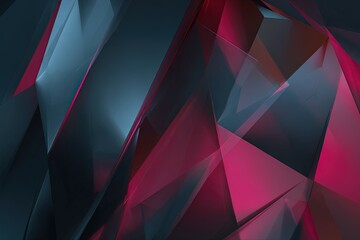 Abstract Geometric Composition in Red and Blue: A captivating abstract composition of geometric shapes, rendered in a sophisticated palette of deep red and blue tones.
