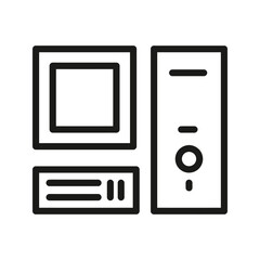 Fototapeta premium Old computer setup with monitor and desktop tower.