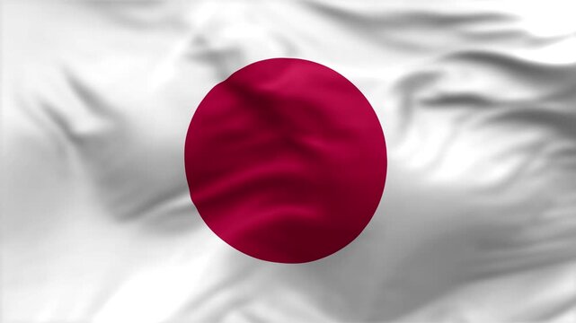 Japan flag is waving in the wind. High-quality flags are perfect. They are perfect for various creative projects.