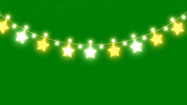 Starry Lights Festive green backdrop with holiday glow, and magical decoration.
