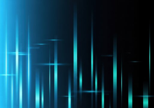 Abstract Blue and Teal Vertical Light Bars - Powered by Adobe