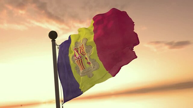 Andorra FLAG_ULTRA SLOW MOTION