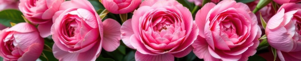 Luscious pink peonies and roses, vibrant bouquet Plenty of copy space , beauty, wedding