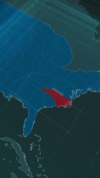 Vertical portrait, zoom in to the map of North Carolina state, with text and textless