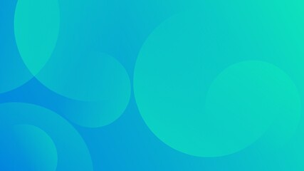 Abstract, vibrant blue/cyan gradient background with overlapping, translucent circular shapes.