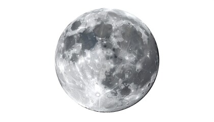 Full Moon, Detailed Image, Celestial Body, Night Sky, Lunar Surface.