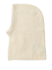 Ribbed knit beanie hat with folded brim isolated on a transparent background image