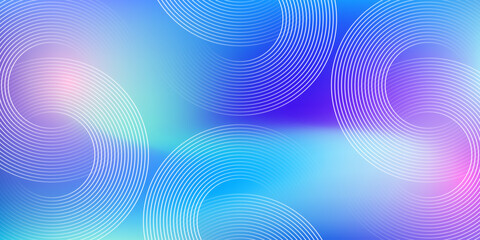 Abstract modern blue gradient background with glowing circular line pattern. Future technology concept background.