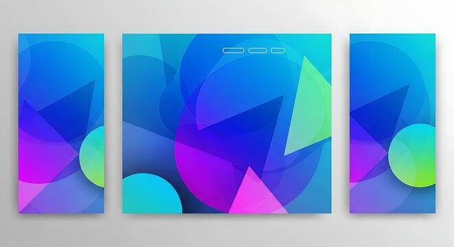 Vibrant abstract geometric shapes background with gradient colors