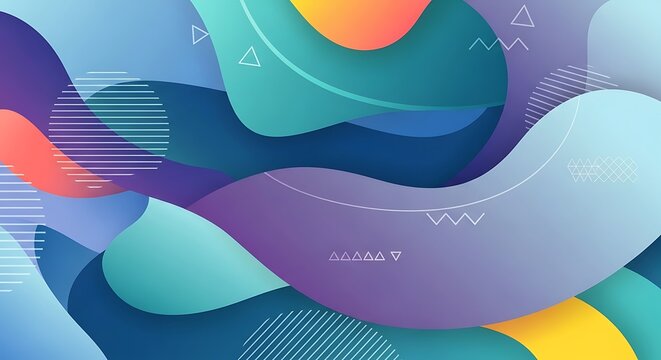 Dynamic fluid abstract background with wavy shapes and vibrant colors