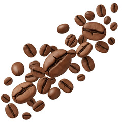 Obraz premium Coffee Beans Scattered on a Black Background