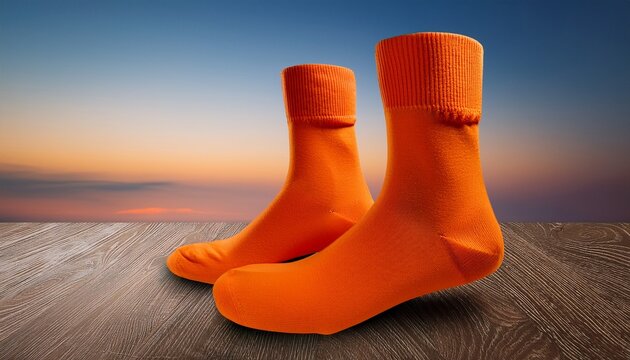 vibrant orange socks mockup stylish graphic design showcase for fashion branding and product presentation