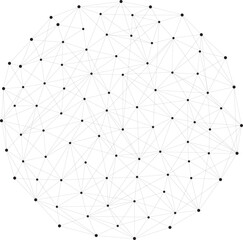 Global network circle connected dots and lines. Social network communication. Internet plexus technology