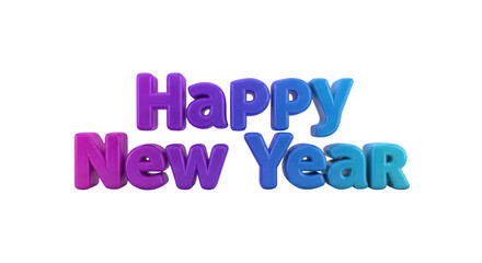 Fototapeta premium Happy new year text with vibrant gradient colors