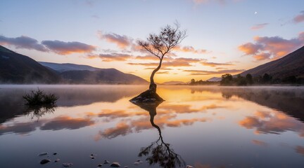 sunrise over the lake