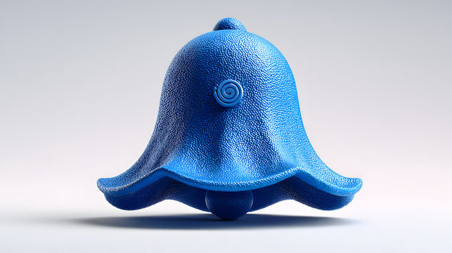 3d blue bell icon with notification icon isolated on white background, Social media notification, new message Stock Illustration