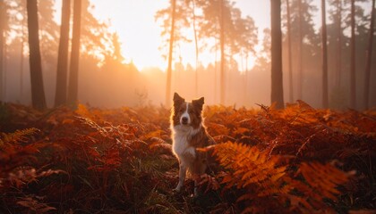 jesień w lesie jelenie ludzie klimat ciepło natura border