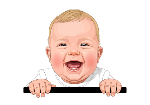 Adorable baby vector illustration full of laughter and joy concept