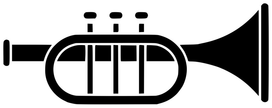 trumpet illustration musical silhouette guitar logo concert icon festival outline jazz event music banner instrument poster art melody sound shape graphic vector graphic background