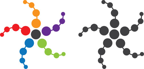 Dots Network Abstract Logo Design Technology Vector Template Icon