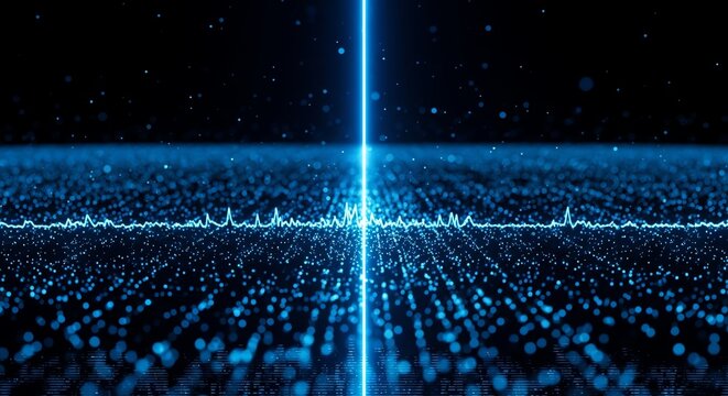 Digital data visualization with blue light effect