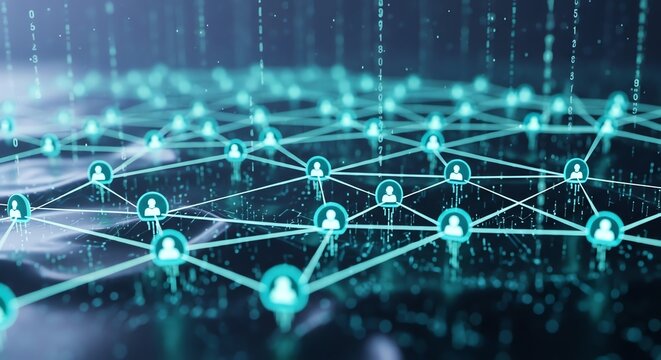 Network connections with human icons - Powered by Adobe