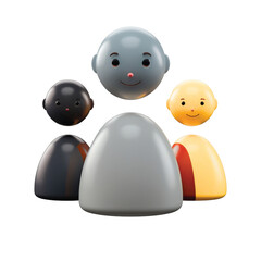 3D rendered illustration of a group of diverse people, representing unity and community.