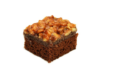 A Mocha Toffee Cake, isolated on white background