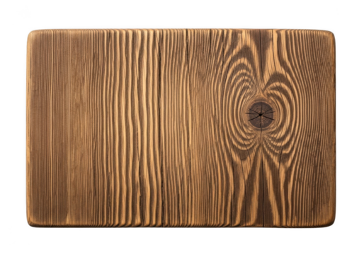 Detailed rustic wooden plank texture with grain and knot, wood material, timber surface, lumber resource, isolated on transparent background