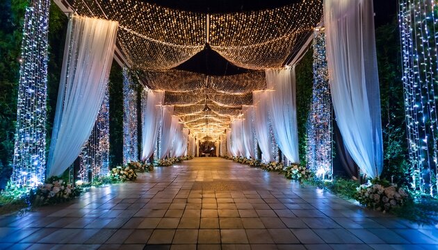 a themed corridor for events like weddings or parties