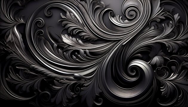 abstract baroque inspired designs in black