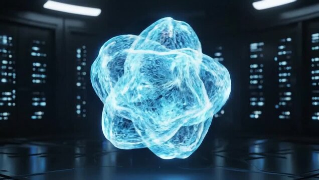 Abstract technology cube network data center animation background loop for presentations and visuals