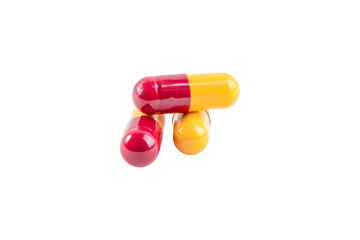 Herbal medicine capsule isolated on white background