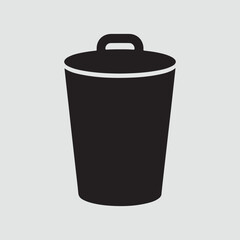 Trash Bin Waste Basket Office Solid Icon