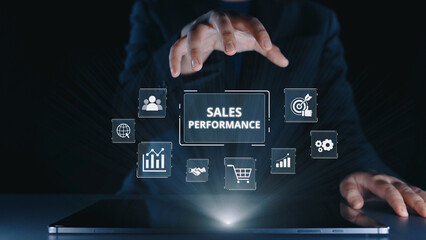Digital sales performance dashboard showing sales performance metrics, performance trends, sales performance analytics, and sales improvement in business context. Elide
