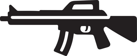 weapon Assault rifle icon silhouette on white background  