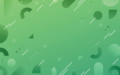 Green abstract background with glowing geometric lines. Modern gradient lines pattern. Futuristic concept. Suit for banner, brochure, cover, poster, website, flyer. 