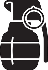 weapon Grenade icon silhouette on white background  